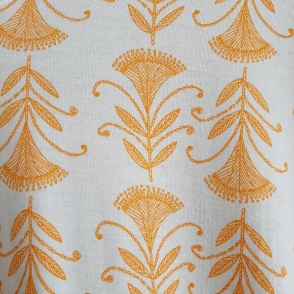 SIGRID OLSEN Floral Relaxed Fit Hi-Low V-Neck Tunic Top White & Yellow Sz 1X - Picture 5 of 10